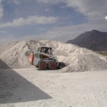 Celestite handling at rail station