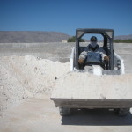 Celestite handling at rail station_